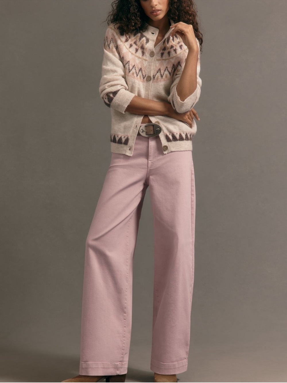 Anthropologie Maeve Low Slung Tapered Slouch Jeans Pink | 30 Tall